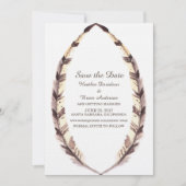 Feathered Border Save the Date einladen Einladung (Vorderseite)