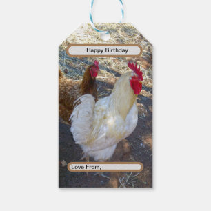 Feathered Companies: White Rooster und Seine Hen Geschenkanhänger