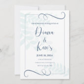 Feathered Elegance in White Feathers Letter Art Einladung (Vorderseite)