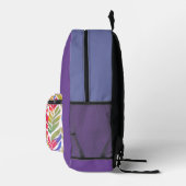 Feathered Elegance Personalisiert Monogram Bedruckter Rucksack (Rechts)