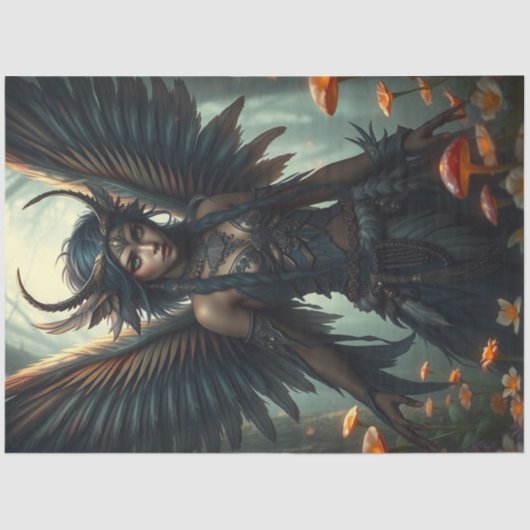 Feathered Fairy Fantasy Seidenpapier (Vorderseite)