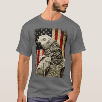 Feathered Friend Chic African Gray Parrot T-Shirt 