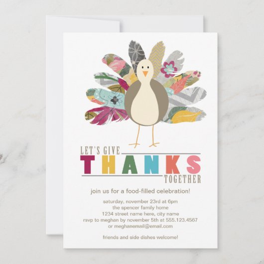 Feathered Friend Erntedank Dinner Einladung (Vorderseite)