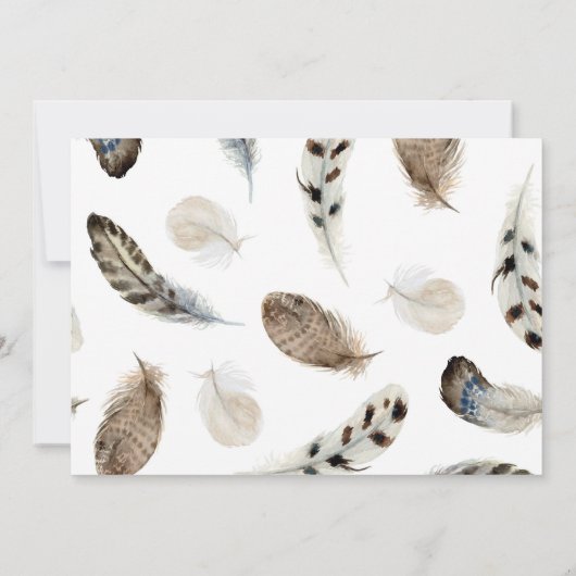 Feathered Friend Toffee Brown Personalisiert Save The Date (Rückseite)