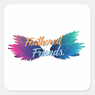 Feathered Friends Quadratischer Aufkleber