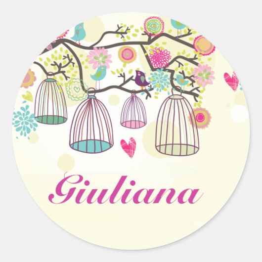 Feathered Friends Round Sticker (Vorderseite)