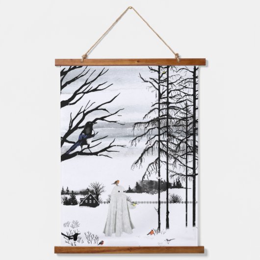 Feathered Friends Wandteppich Mit Holzrahmen (Vorderseite)