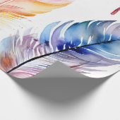 Feathered Grace: Wasserfarben Elegante Geschenkpapier (Ecke)