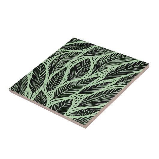 Feathered Grüntöne Fliese (Seite)