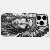 Feathered Indian Warriorgirl Case-Mate iPhone Hülle (Rückseite (Horizontal))