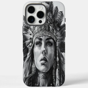 Feathered indischer Kriegermädchen bei Tageslicht iPhone 16 Pro Max Hülle