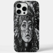 Feathered indischer Mädchenkrieger Case-Mate iPhone Hülle (Rückseite)