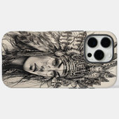 Feathered indischer Mädchenkrieger in der Natur Case-Mate iPhone Hülle (Rückseite (Horizontal))