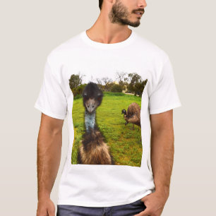 "Feathered Interruption: The Great Emu Photobomb" T-Shirt