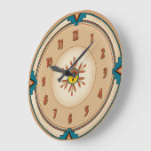 Feathered Kachina Sun Face Große Wanduhr (Winkel)