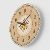 Feathered Kachina Sun Face Große Wanduhr (Winkel)