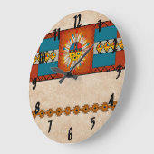 Feathered Katsina (Kachina) Sun Face Große Wanduhr (Winkel)