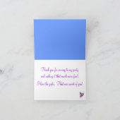 Feathered Lila Party Maske Vielen Dank Karten (Innenseite)