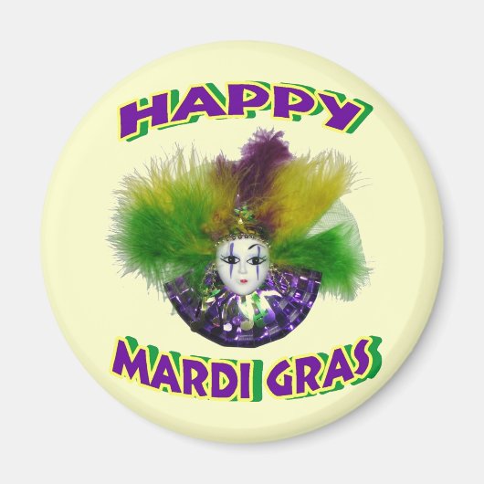 Feathered Mardi Gras Mask Magnet (Vorne)