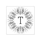 Feathered Monogram Gummistempel (Prägung)
