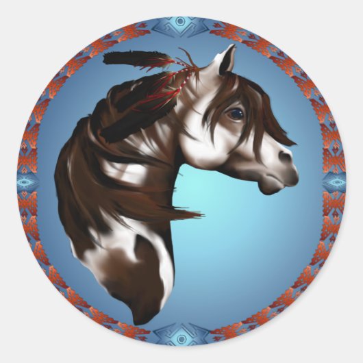 Feathered Paint Horse Sticker (Vorderseite)