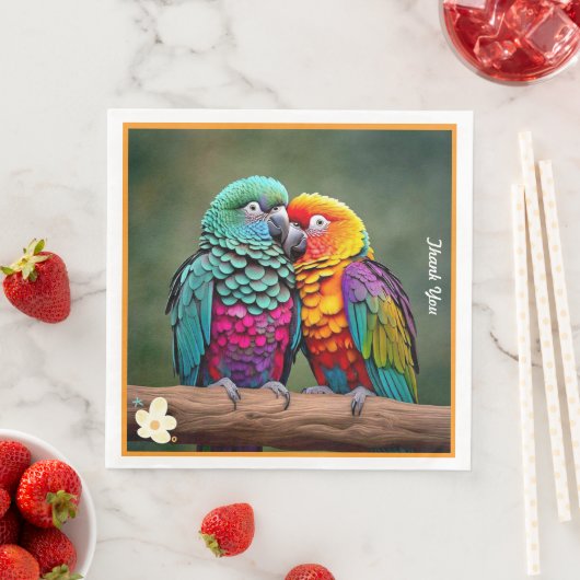 "Feathered Paradise" Serviette (Beispiel)