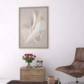 Feathered Rhapsody | Beige Abstrakte Kunst Poster