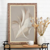 Feathered Rhapsody | Beige Abstrakte Kunst Poster