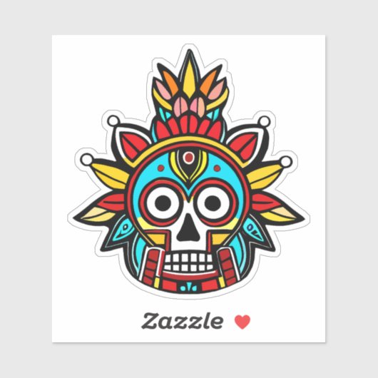 Feathered Skull Aufkleber (Blatt)