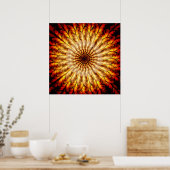 Feathered Sun Mandala Poster (Küche)