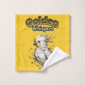 Feathered Sunbeam | Cockatiel Art Print Badhandtuch Set (Waschlappen)