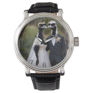 "Feathered Vows: Eine emu-schöne Gewerkschaft der  Armbanduhr