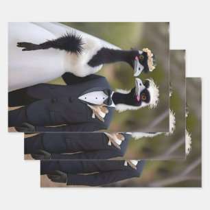 "Feathered Vows: Eine emu-schöne Gewerkschaft der  Geschenkpapier Set