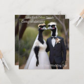 "Feathered Vows: Eine emu-schöne Gewerkschaft der  Karte (Vorderseite/Rückseite Beispiel)