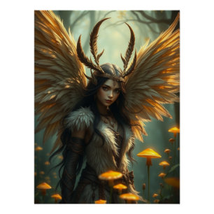 Feathered Warrior Fairy Art Poster