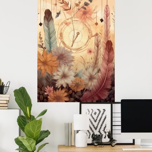 Feathered-Wildblumen Poster (Heimbüro)