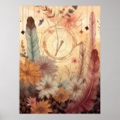 Feathered-Wildblumen Poster (Vorne)