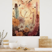 Feathered-Wildblumen Poster (Küche)