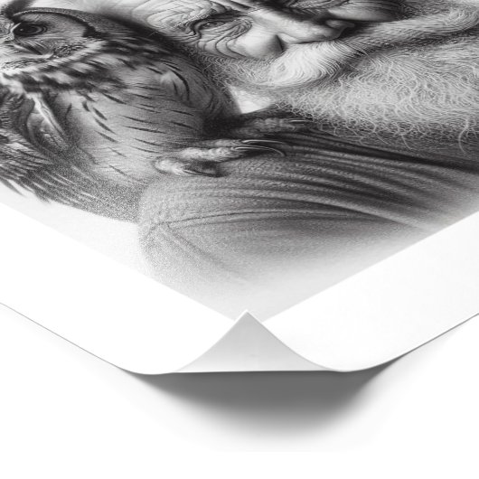 Featherfreunde: Älterer Mann mit Weitblick Kunst Fotodruck (Ecke)