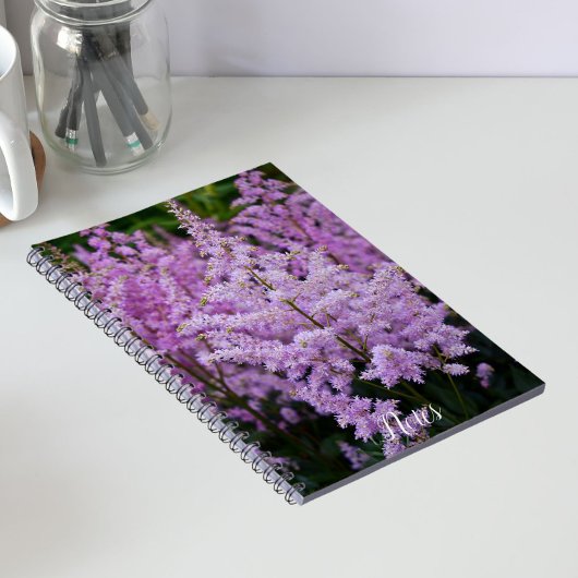 Featherry Pink Astilbe Plumes Floral Notizblock