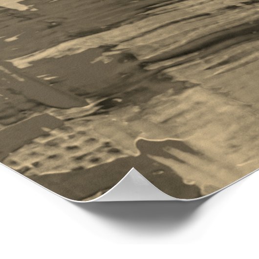 Feathers Abstract Modern Brown Orange Poster Print (Ecke)