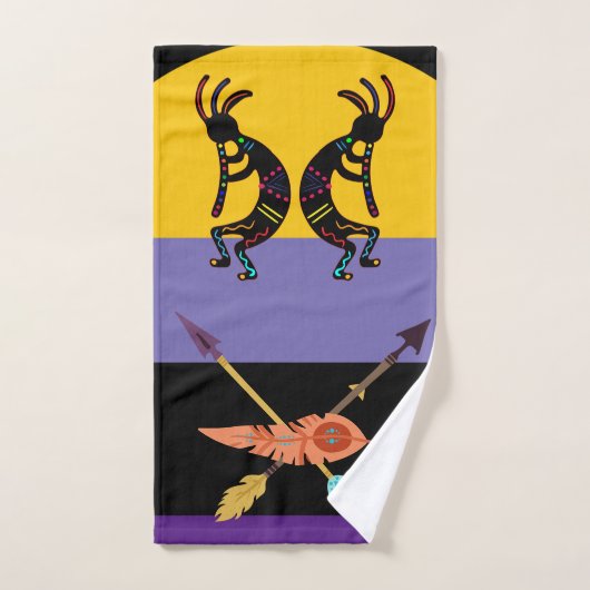 Feathers and Arrows Kokopelli Badhandtuch Set (Handtuch)