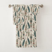 Feathers and Arrows Towel Earthy Ethnic Vibe Badhandtuch Set (Insitu)