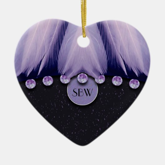 Feathers and Diamonds Keramik Ornament (Vorne)