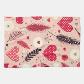 Feathers and Hearts Romantic Geschirrtuch (Horizontal)