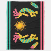 Feathers and Kokopelli Fleece Blanket (Vorderseite)