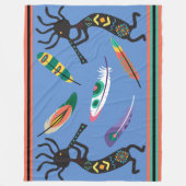 Feathers and Kokopelli Fleece Blanket (Vorderseite)