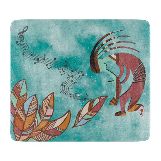 Feathers and Music Kokopellii Schneidebrett (Vorderseite)