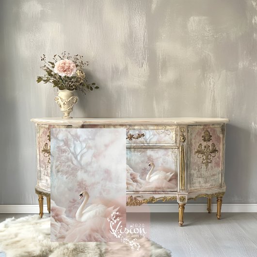 Feather's and Tulle, Romantischer Ethereal Swan Seidenpapier