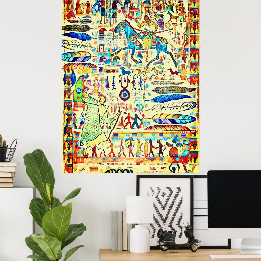 Feathers and Warriors pattern Poster (Heimbüro)